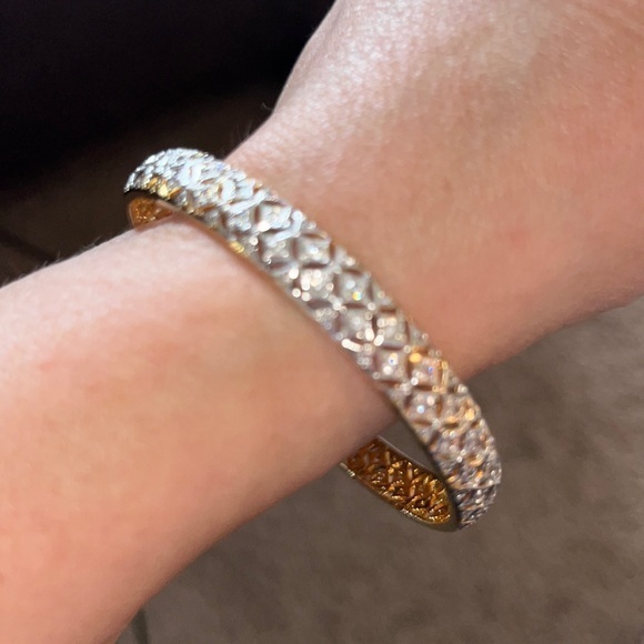 Gold with Austrian crystal bangle bracelet